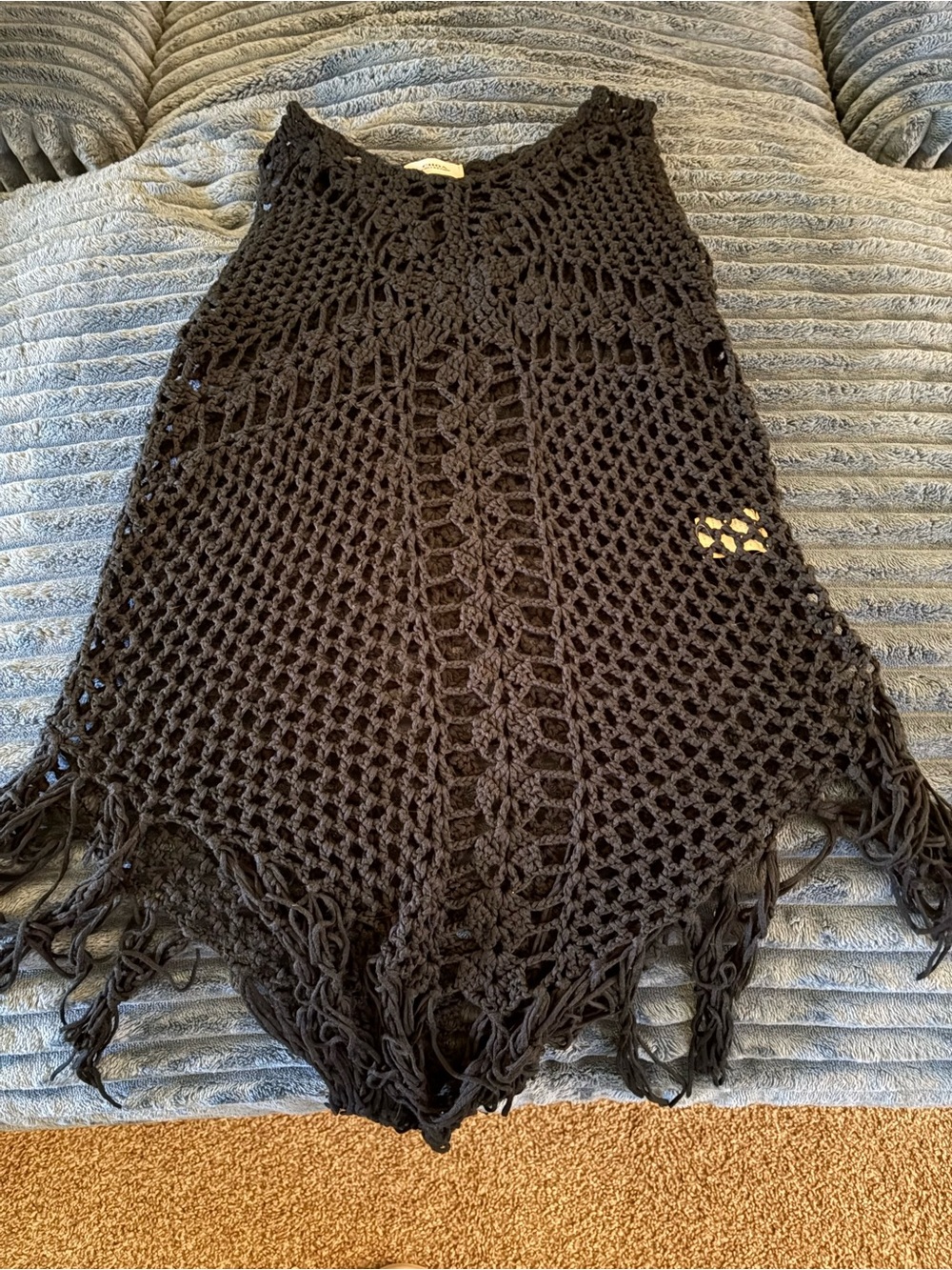 Black Crochet Fringe Women's swimsuit cover up